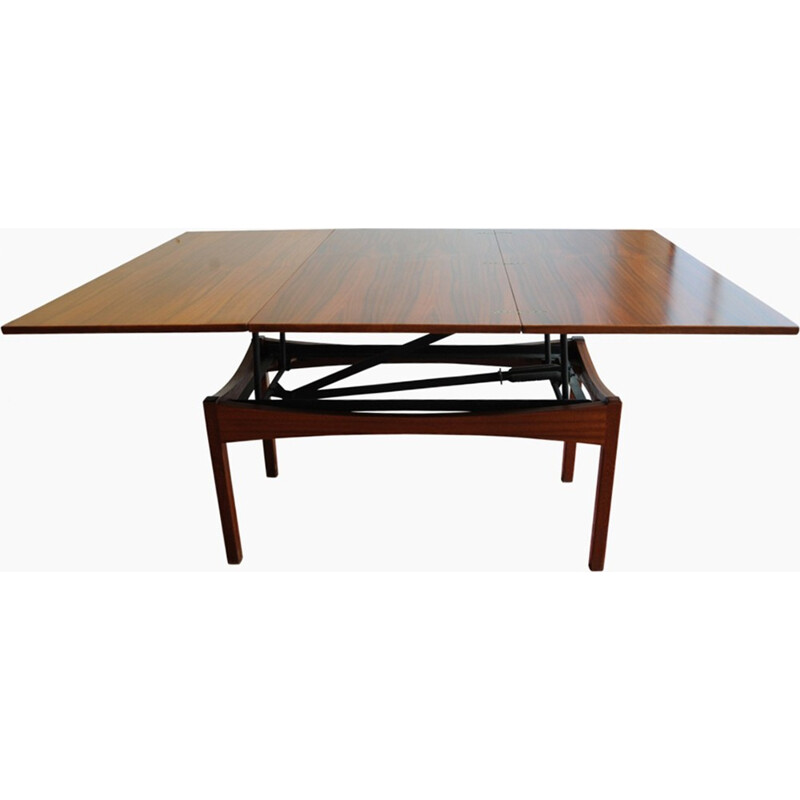 Vintage rosewood table with expansion mechanism - 1950s