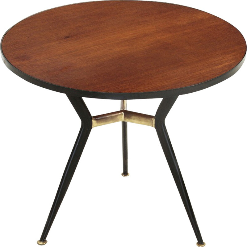 Table basse italienne avec des détails en laiton - 1960