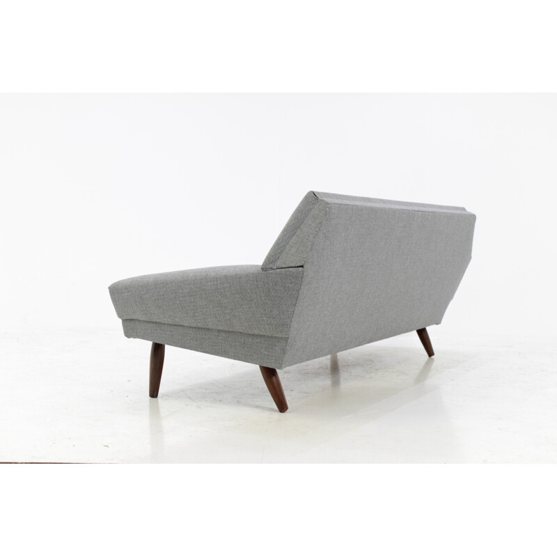 Danish mid-century grey 3 seater sofa in rosewood - 1960s