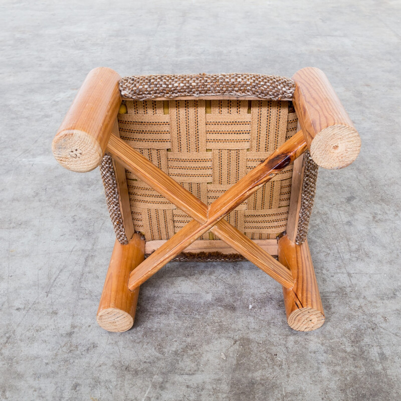 Tabouret en pin de Wim den Boon - 1950