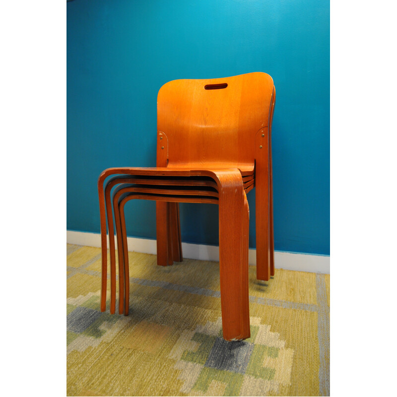 Set of 4 chairs by Karl-Erik Ekselius for JOC Vetlanda - 1960s