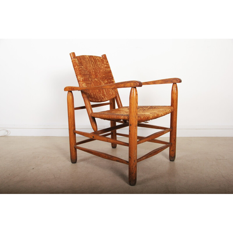 Straw Armchair by Charlotte Perriand - 1930s