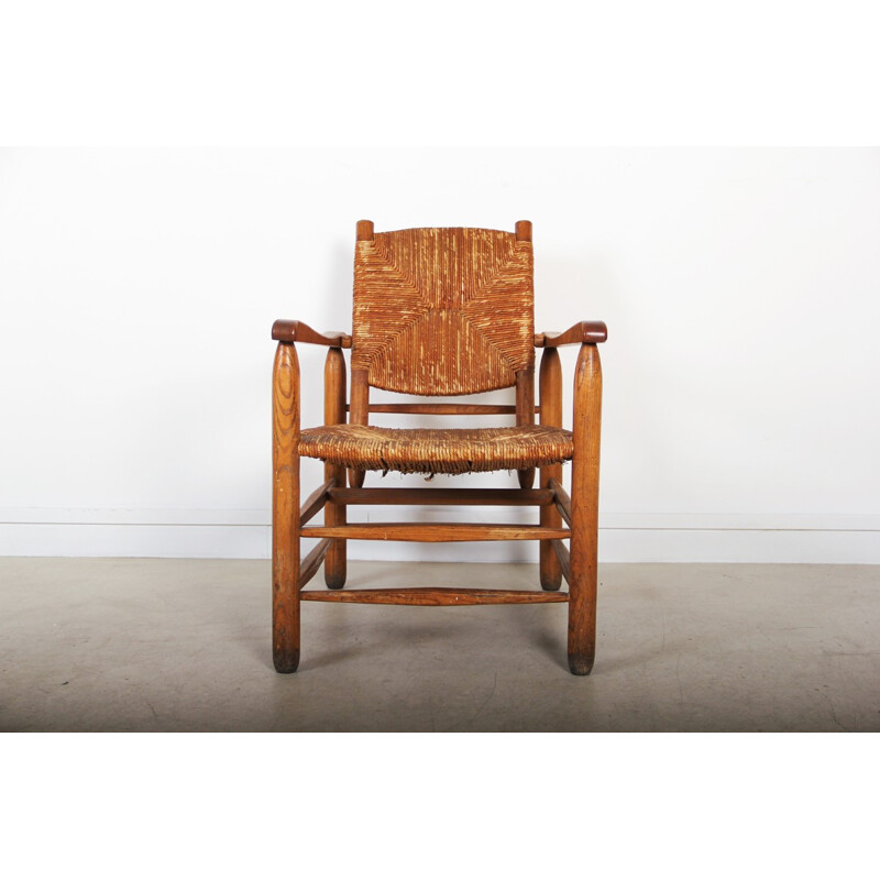 Straw Armchair by Charlotte Perriand - 1930s