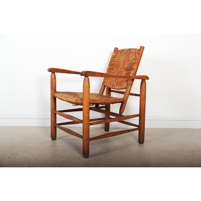 Straw Armchair by Charlotte Perriand - 1930s