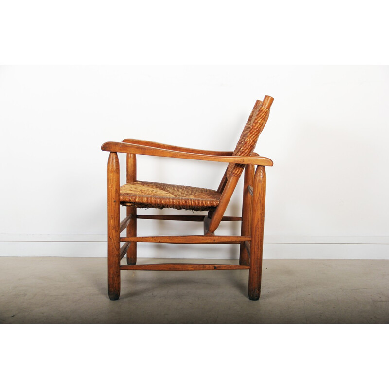 Straw Armchair by Charlotte Perriand - 1930s