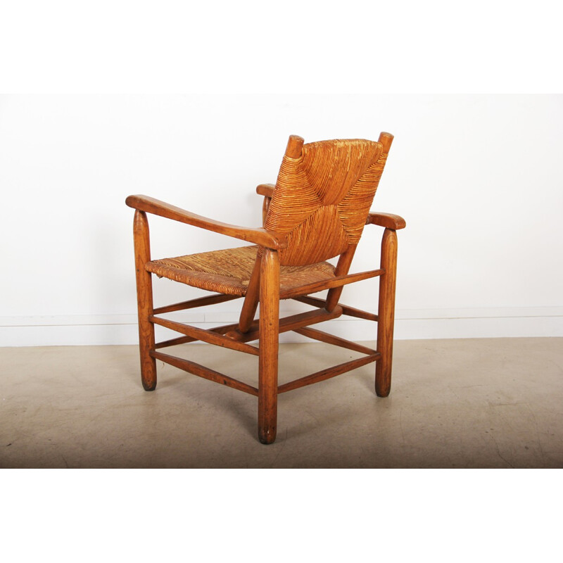 Straw Armchair by Charlotte Perriand - 1930s