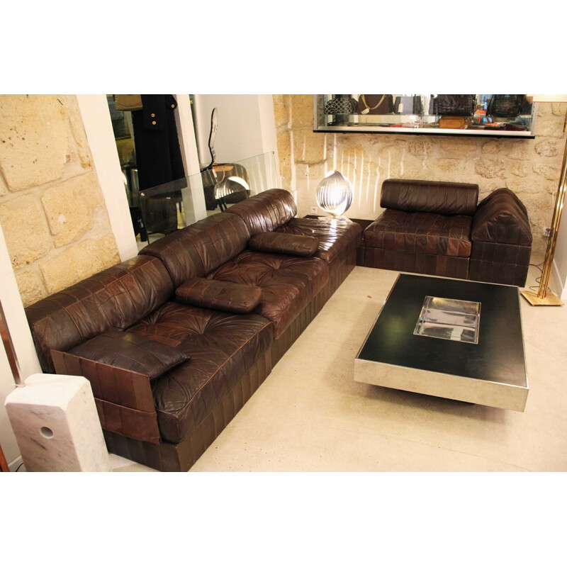 DS 88 living room set in hazelnut leather for De Sede - 1970s
