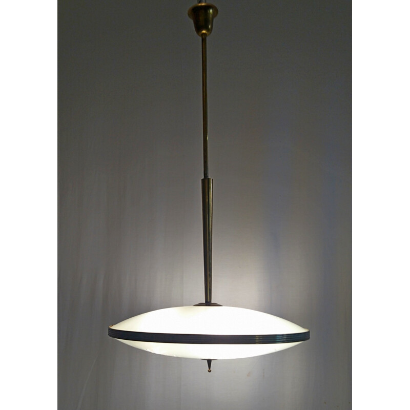 Vintage White Italian Hanging Lamp - 1960s