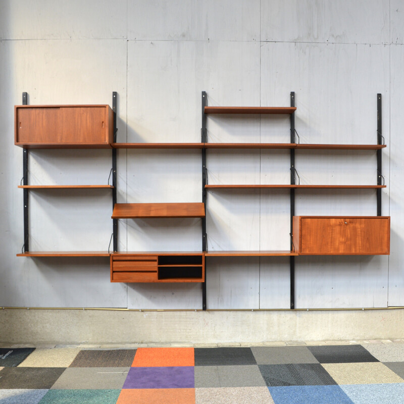 Royal wall unit system in teak by Poul Cadovius - 1950s