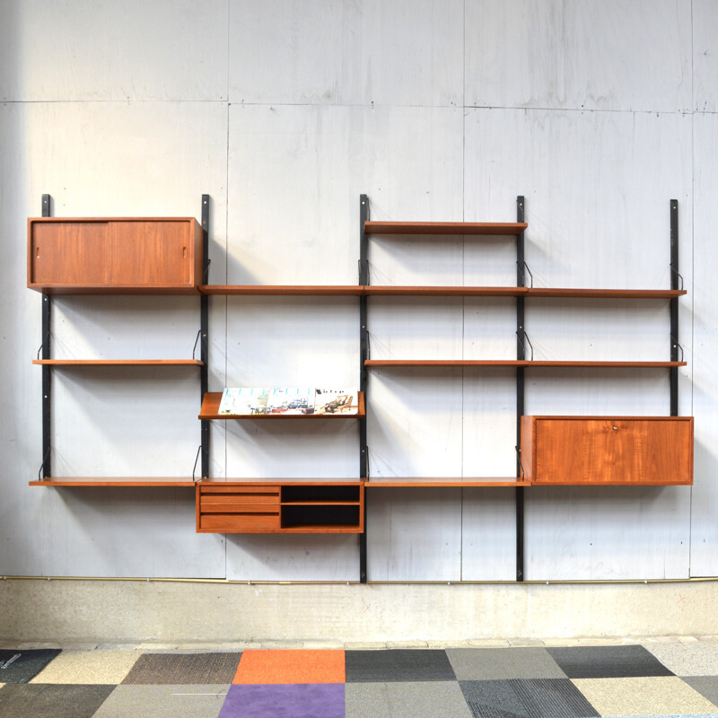 Royal wall unit system in teak by Poul Cadovius - 1950s