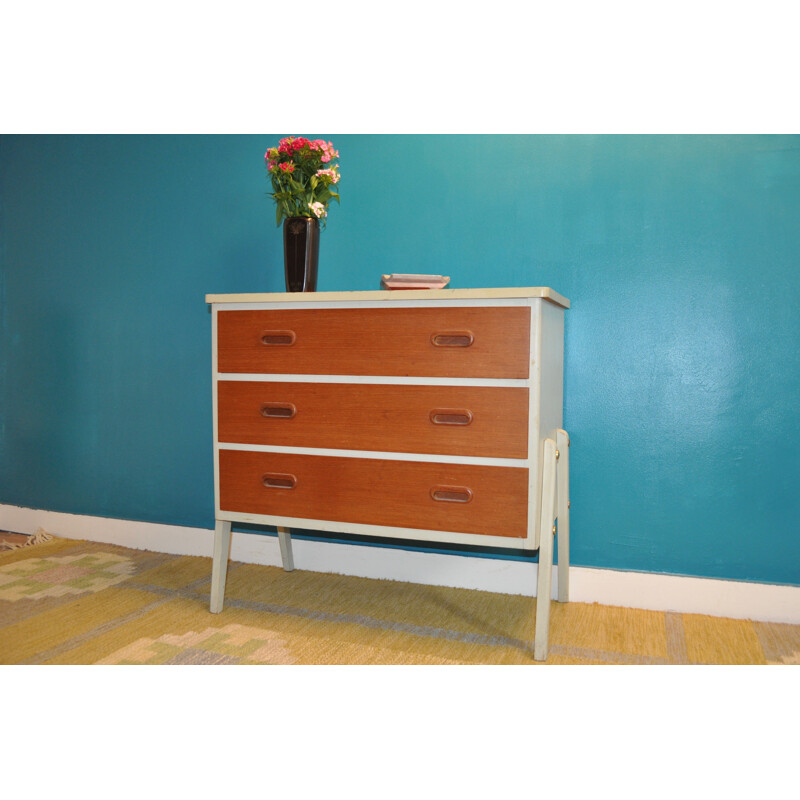 Scandinavian bi-coloured chest of drawers - 1950s