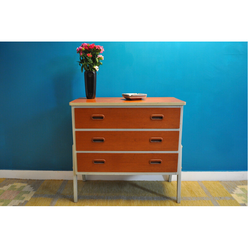 Scandinavian bi-coloured chest of drawers - 1950s