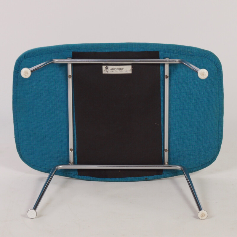 Blue footstool by Pierre Paulin for Artifort - 1950s