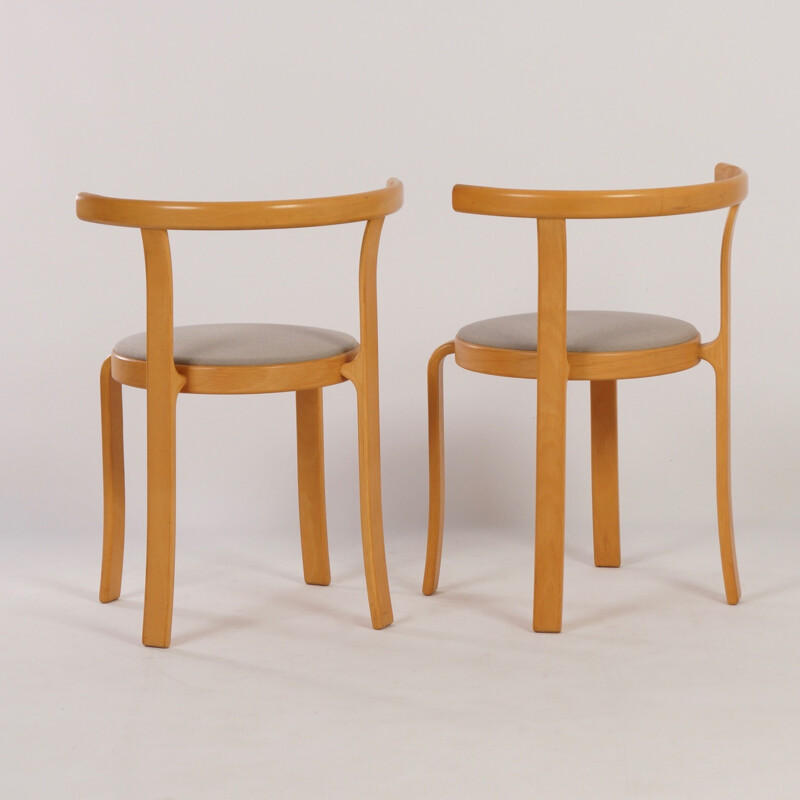 Paire de chaises danoises en bouleau de Rud Thygsen & Johnny Sorensen - 1980