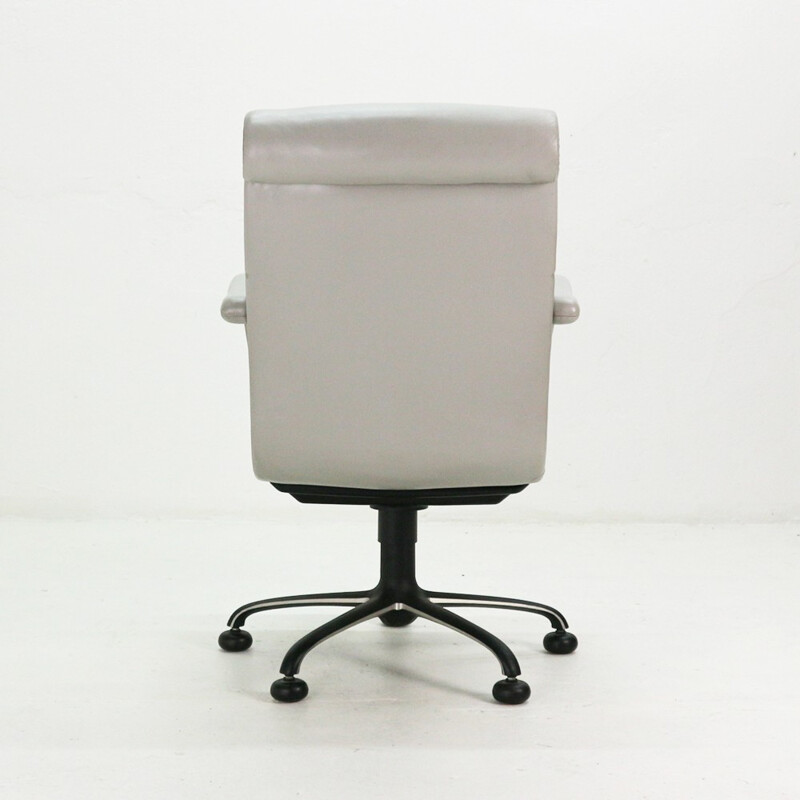 Grey vintage Poltrona Frau executive armchair - 1980s