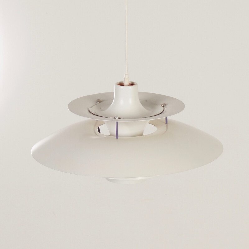 PH 5 white hanging lamp by Poul Henningsen for Louis Poulsen - 1950s