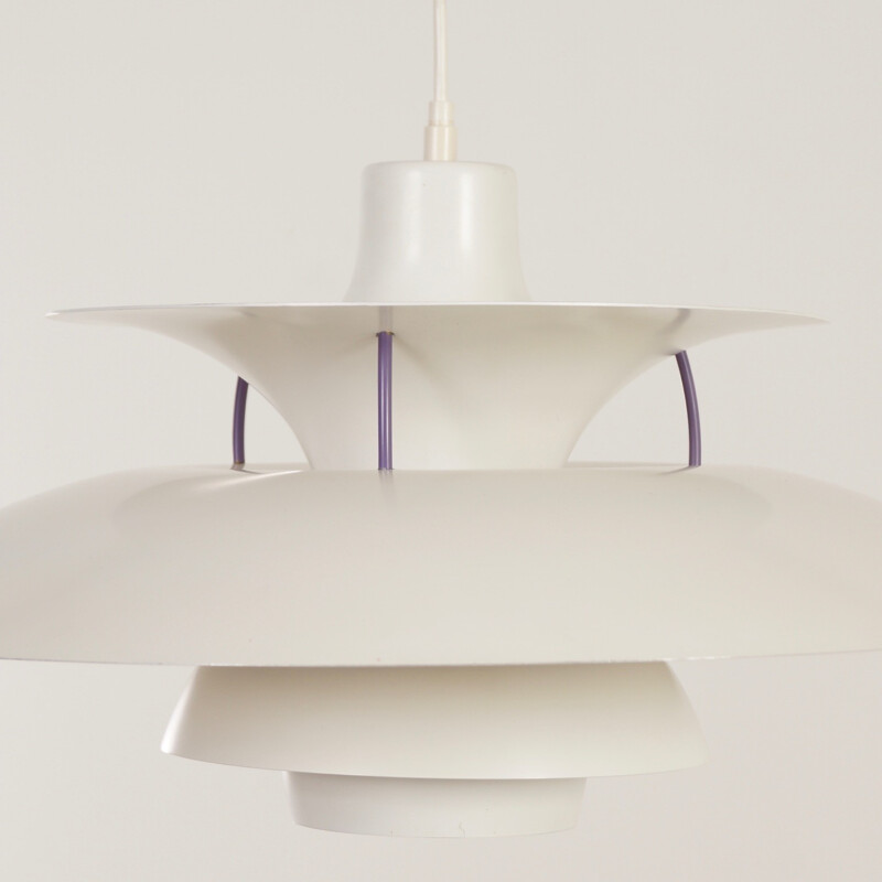 PH 5 white hanging lamp by Poul Henningsen for Louis Poulsen - 1950s