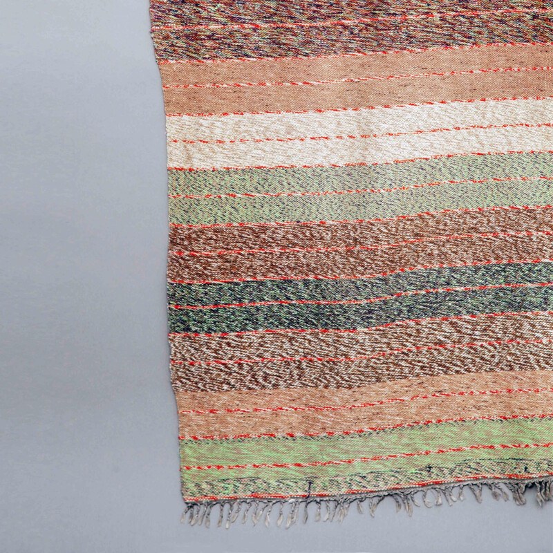Greek pastel wool handmade rug - 1950s