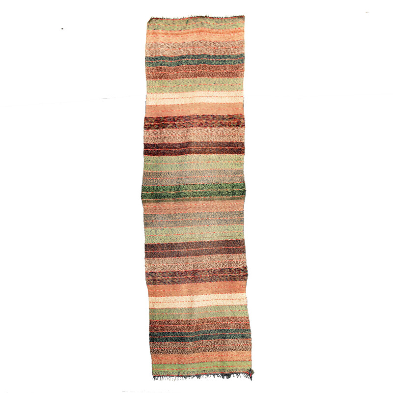 Tapis grec en laine multicolore pastel tissé à la main - 1950