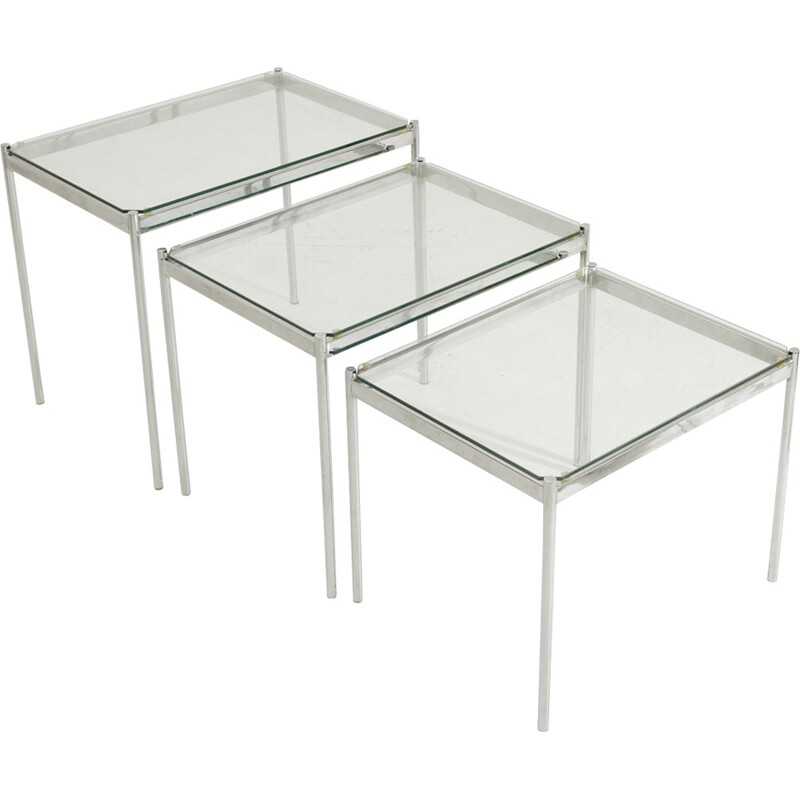 Set of 3 Italian nesting tables - 1970s