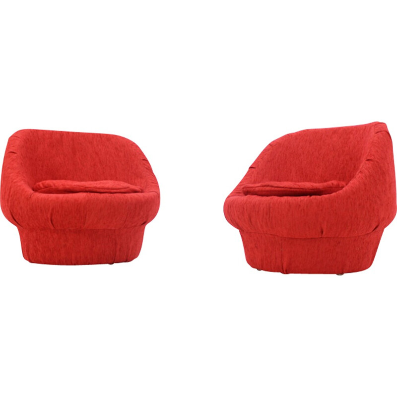 Pair of Mushrooms easy chairs, Czechoslovakia - 1970