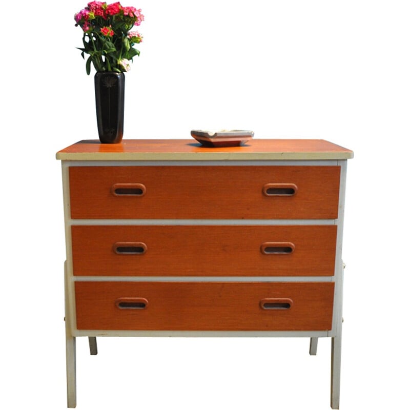 Commode scandinave vintage bi-colore - 1950