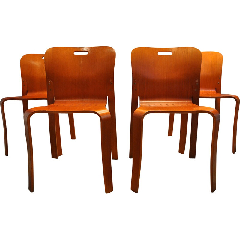 Set of 4 chairs by Karl-Erik Ekselius for JOC Vetlanda - 1960s