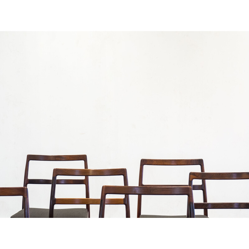 Suite de 8 chaises à repas de Helge Sibast pour Sibast Møbler en palissandre - 1950 