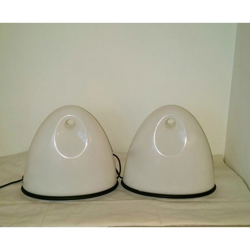 Pair of minimalists lamps Lalea Guzzini - 1980s