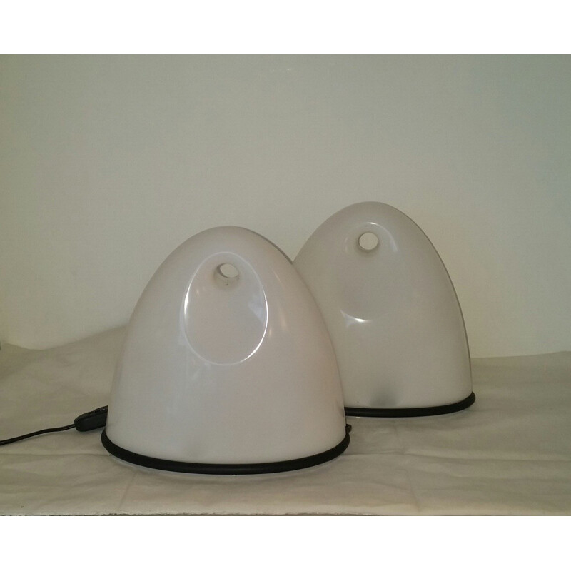 Pair of minimalists lamps Lalea Guzzini - 1980s