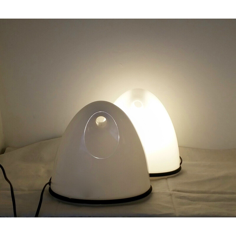 Pair of minimalists lamps Lalea Guzzini - 1980s