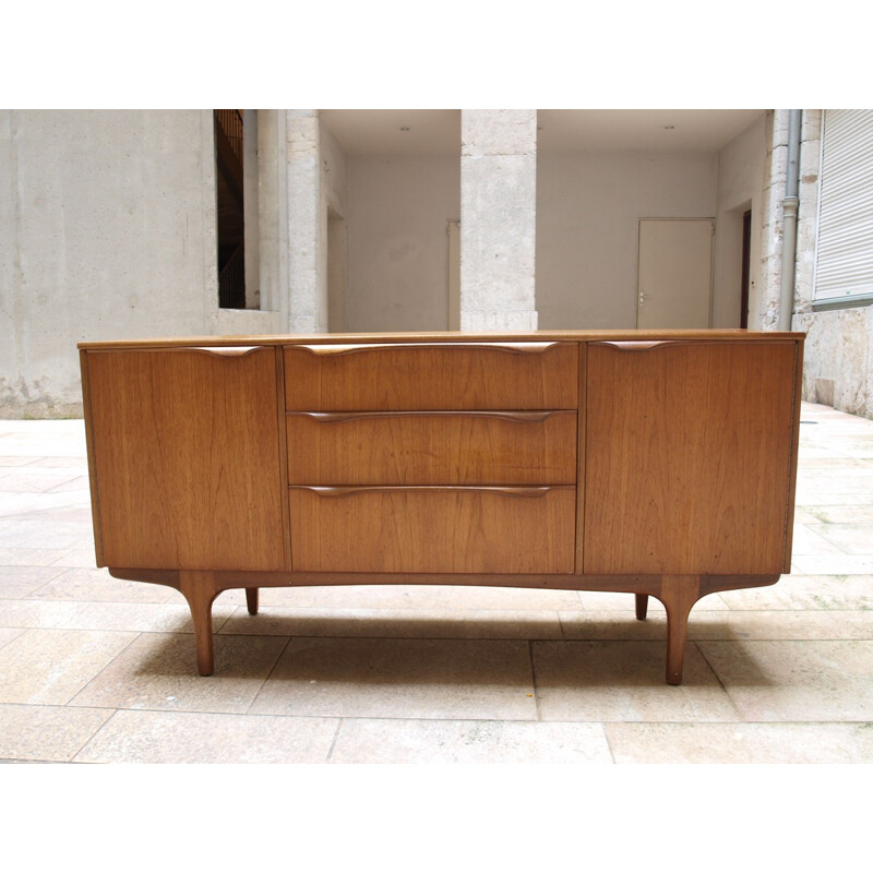 Teak vintage sideboard with 2 doors and 3 drawers - 1960s