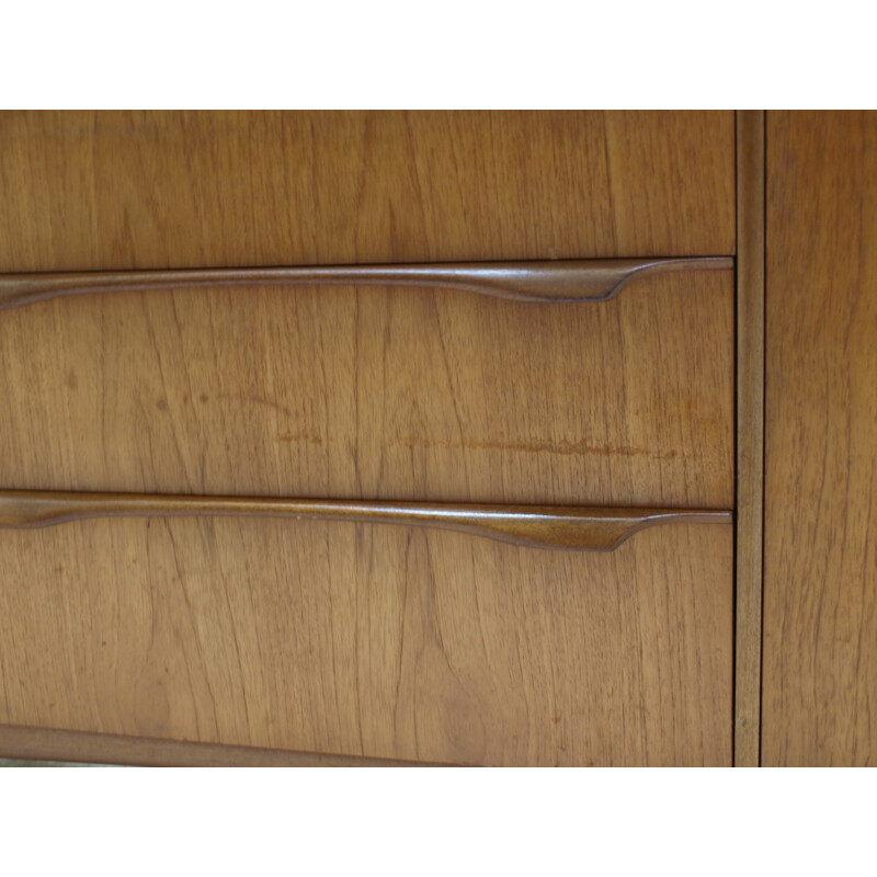 Teak vintage sideboard with 2 doors and 3 drawers - 1960s