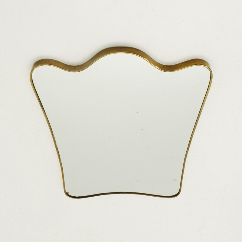 Vintage Italian brass edge mirror - 1950s