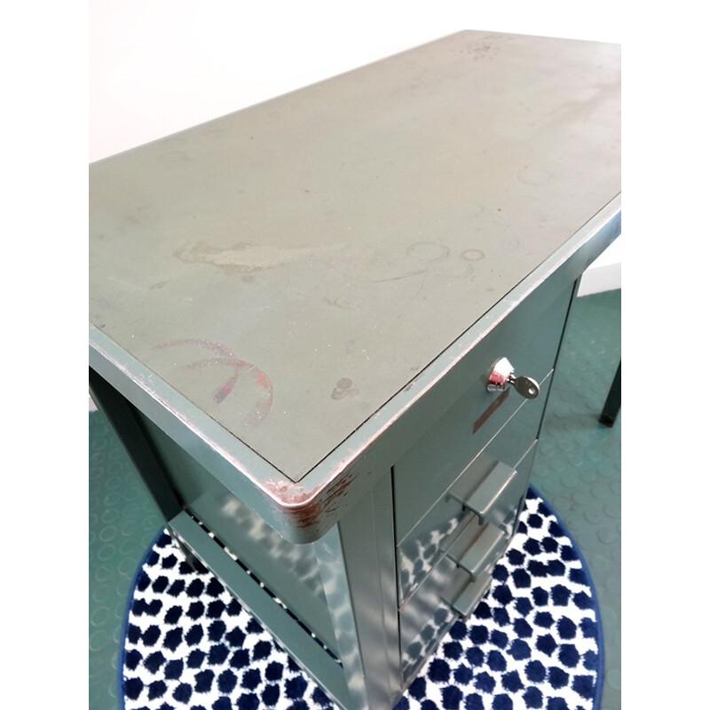 Retro Industrial Vintage Green Desk - 1950s 