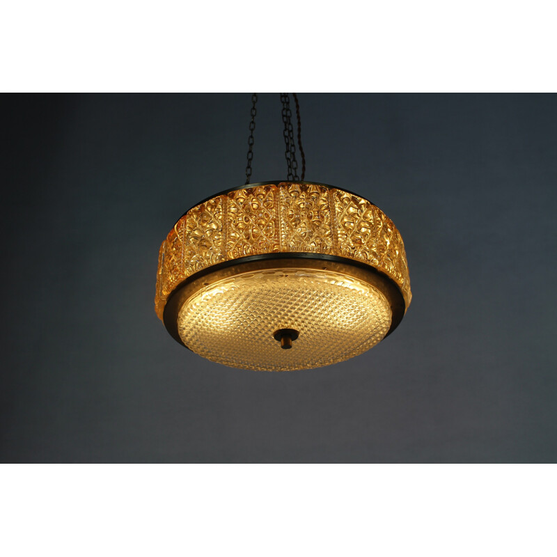 Danish Mid-Century Glass Hanging Lamp by Vitrika - 1960s