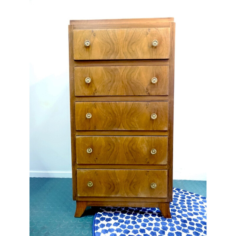 Walnut Veneer Vintage Chest of drawers - 1930s