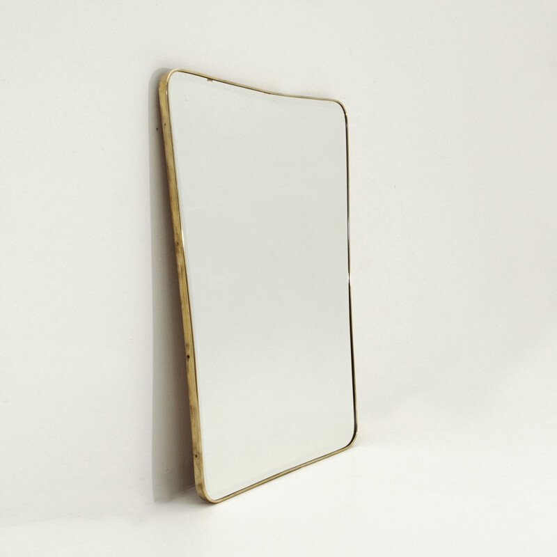 Big Italian brass frame mirror - 1950s