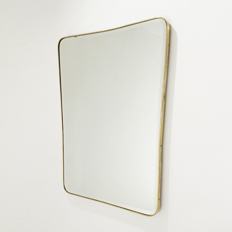 Big Italian brass frame mirror - 1950s