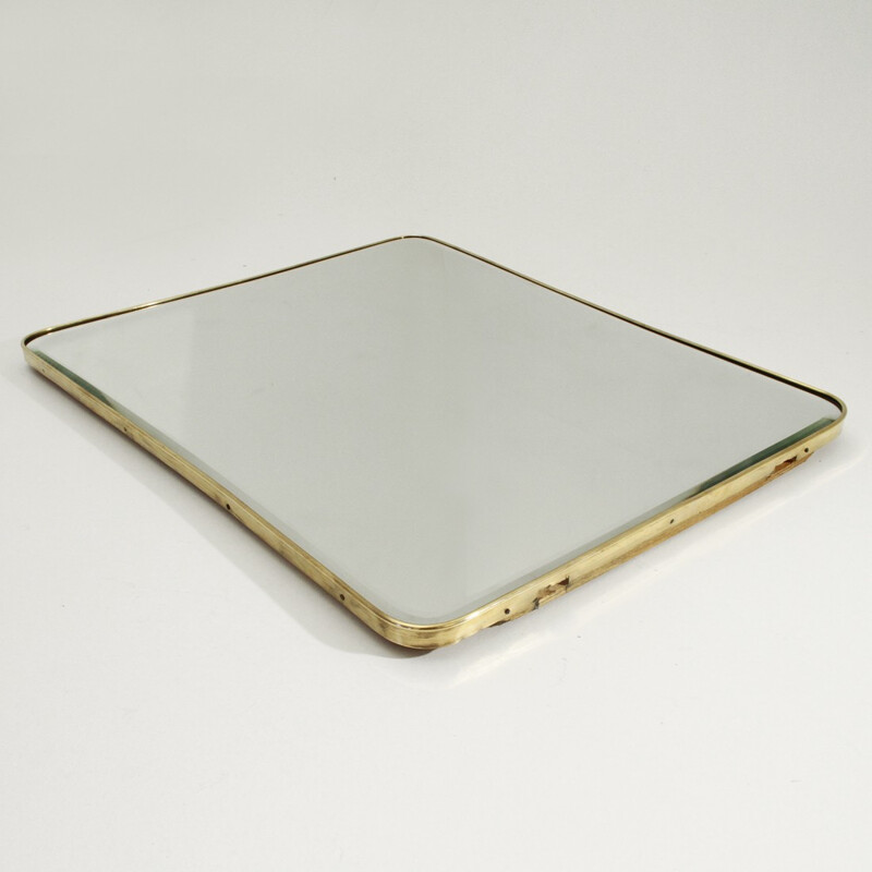 Big Italian brass frame mirror - 1950s