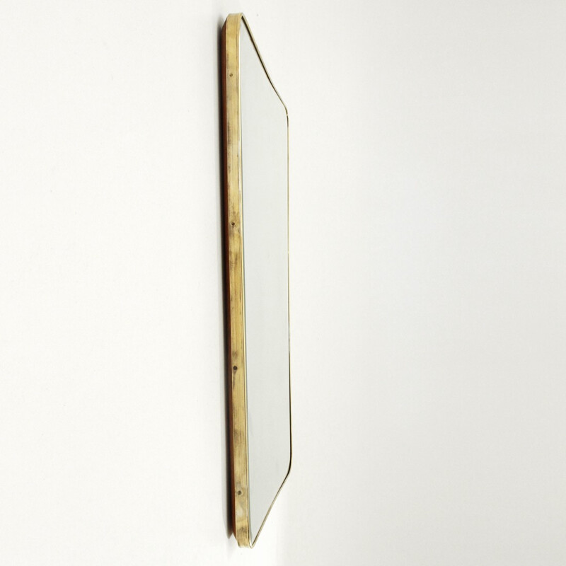 Big Italian brass frame mirror - 1950s