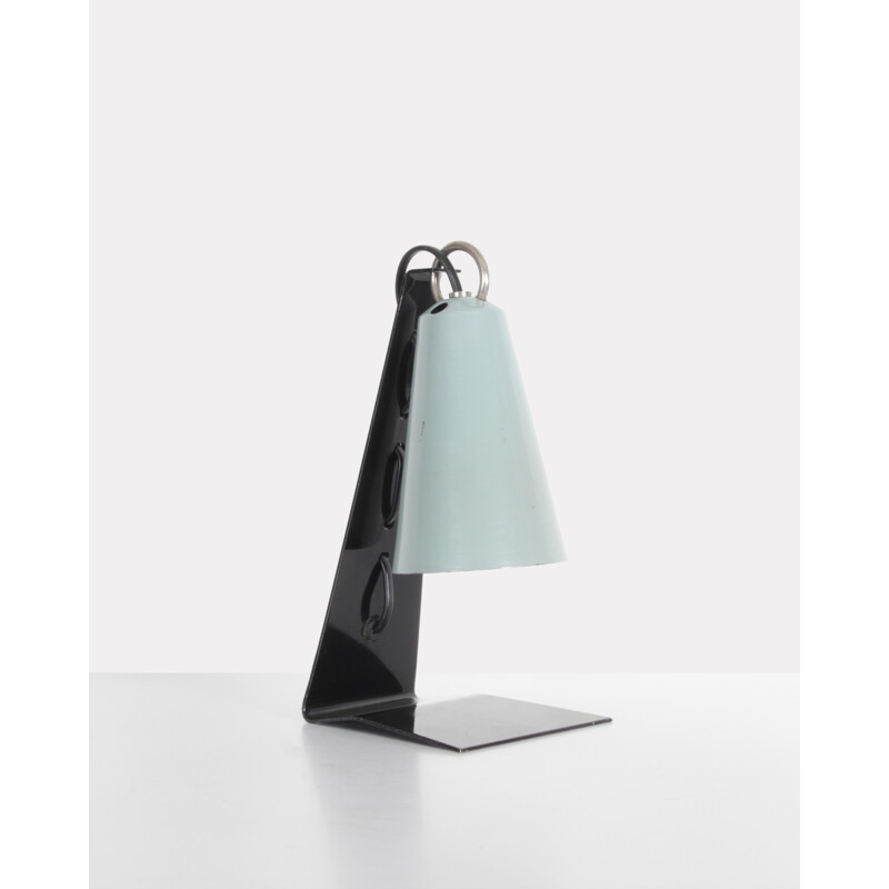 Lampe vintage en métal gris et noir - 1960