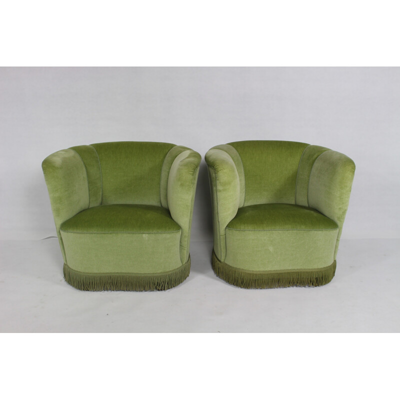 Ensemble de salon vintage danois vert - 1950