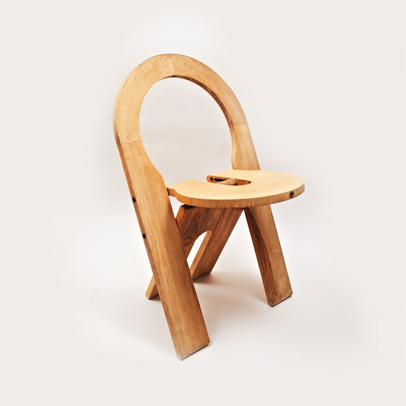 Wooden folding chair, Roger TALLON - 1978