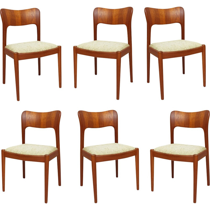Set of 6 Teak Dining Chairs by John Mortensen for Koefoeds Hornslet - 1980s