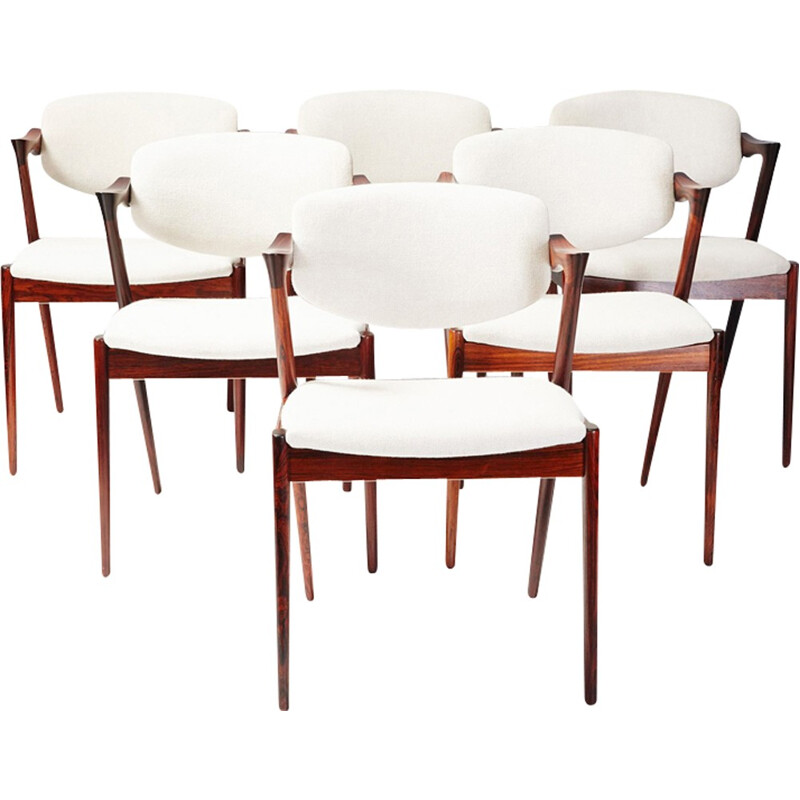 Set of 6 chairs Model 42  by Kai Kristiansen - 1950