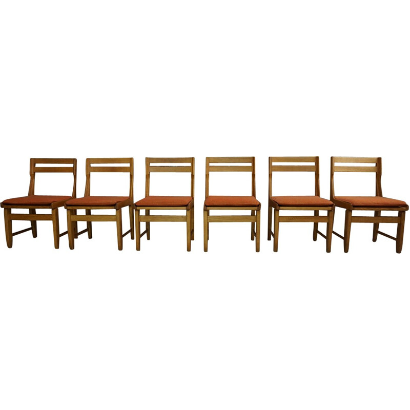 Set of 6 Raphael dining chairs by Guillerme and Chambron for votre Maison - 1960s