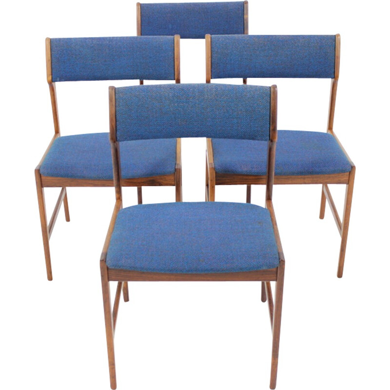 Set of 4 Scandinavian rosewood dining chair - 1960s