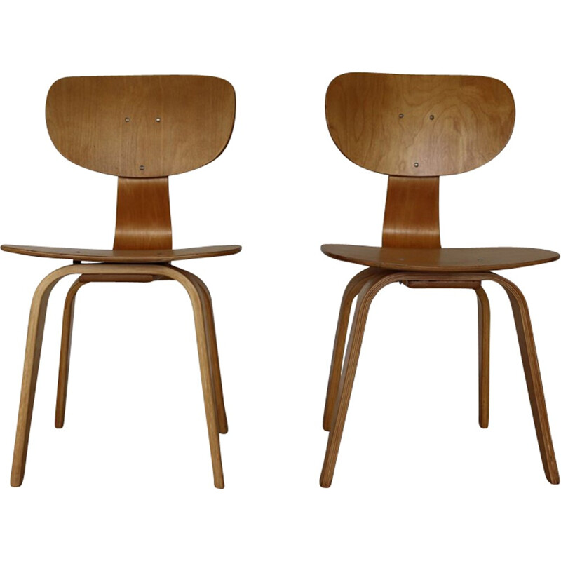 Pair of bentwood dining chairs by Cees Braakman for UMS Pastoe - 1950s