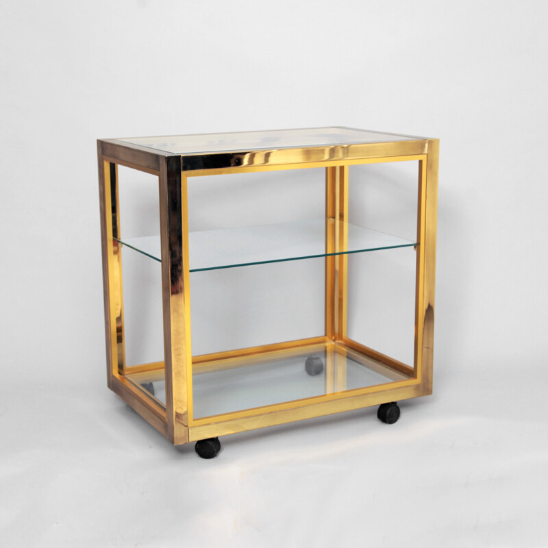 Brass Bar Cart vintage by Renato Zevi - 1970s